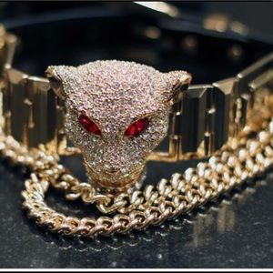 Versace For H&M pantherchoker Rhinestones detailed